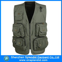 High Quality Wholesale Cheap Green Navy Motorcycle Vest for Men